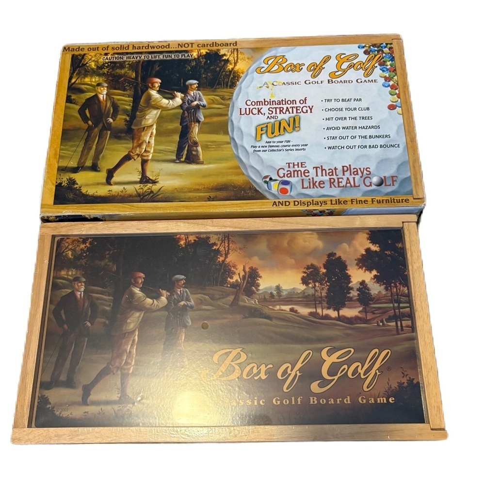 Vintage Box of Golf Board Game NEW 2003 Deluxe Rare Wood HEAVY